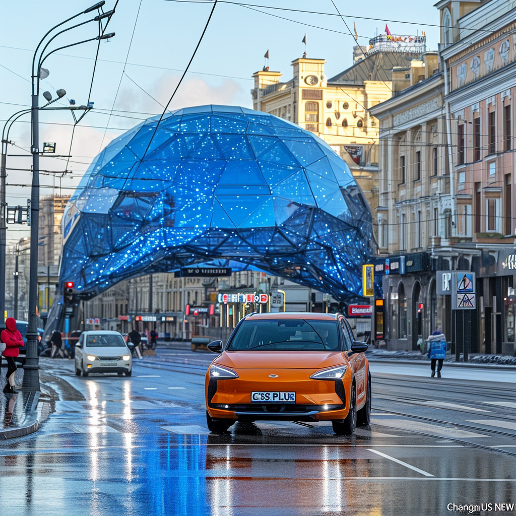 Changan CS35PLUS NEW car on Moscow street