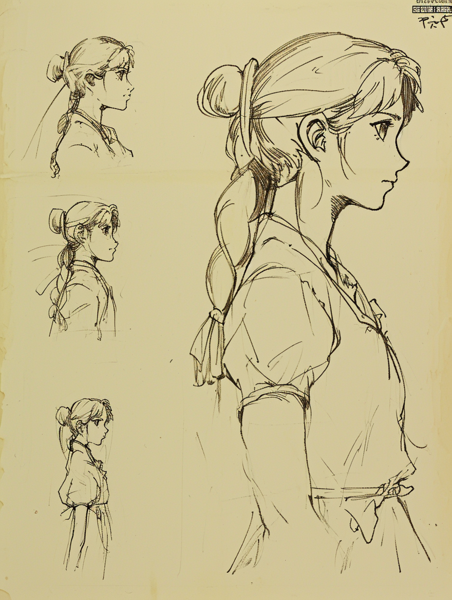 Female Protagonist Character Design Sheet by Studio Ghibli