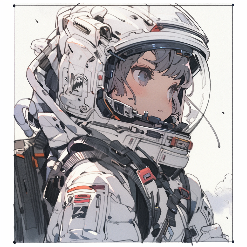 Detailed character in space suit illustration