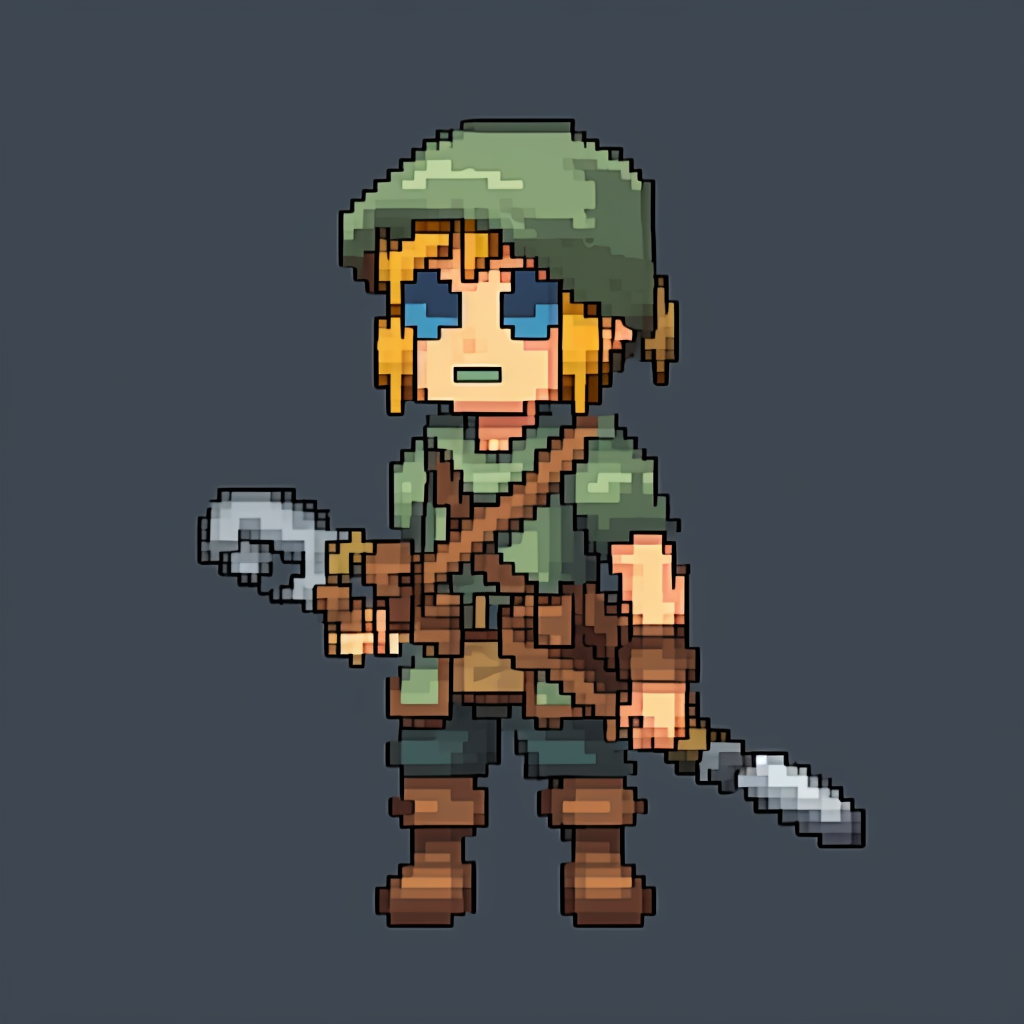 Video game character pixel art