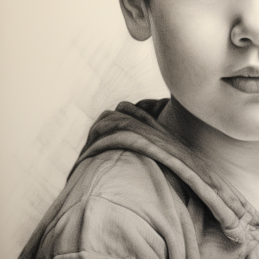 Charcoal Drawing of a Young Boy