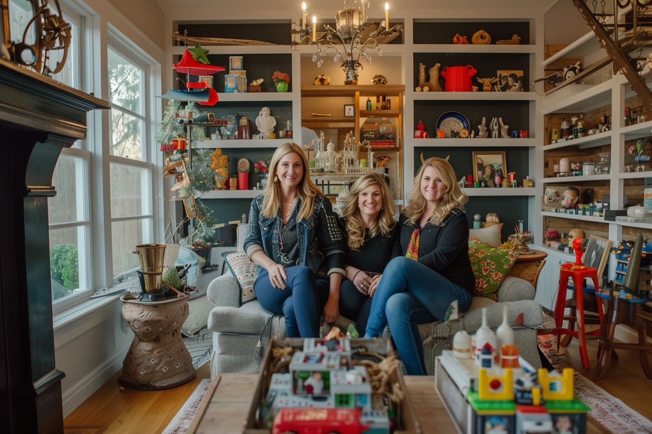 Women enjoying Chardonnay and Tinker Toys