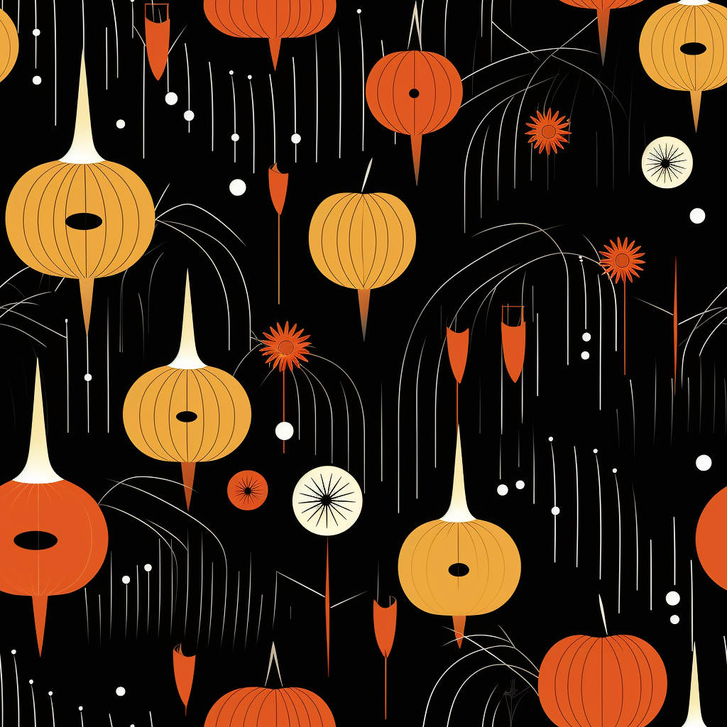 Halloween pumpkins pattern by Charley Harper