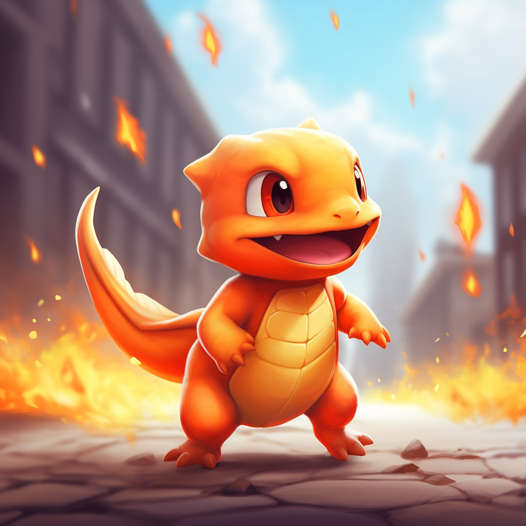 Charmander running from the side