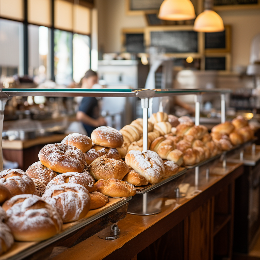 Freshly baked artisanal breads at charming bakery