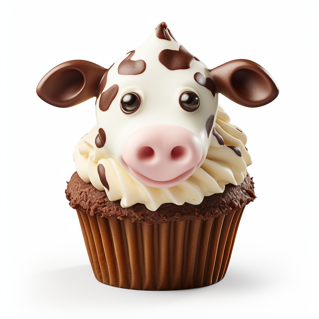 Charming cow muffin rendering image