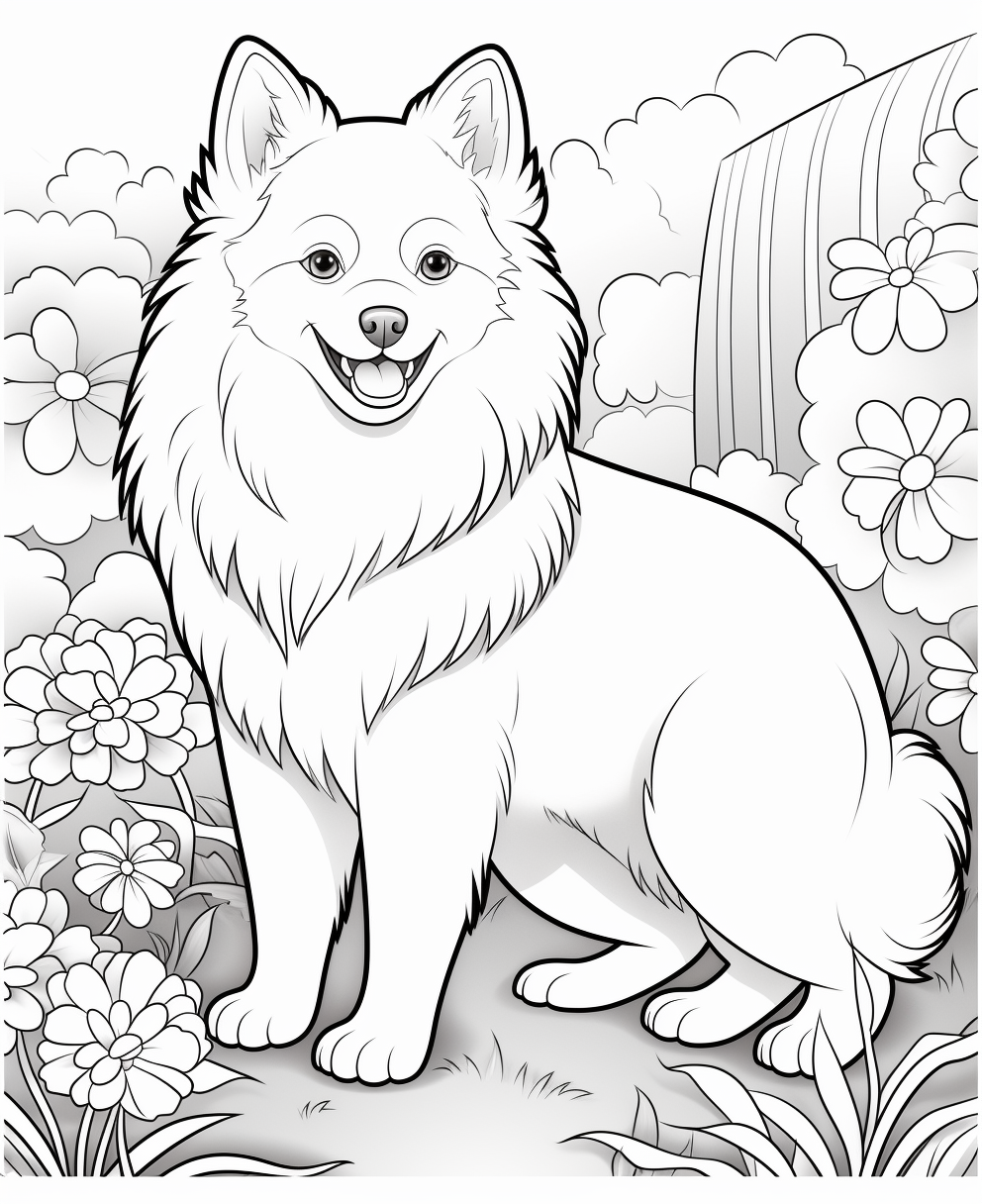 Adorable Finnish Lapphund coloring page