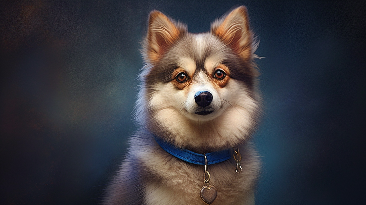 Realistic Pomsky with Blue Eyes