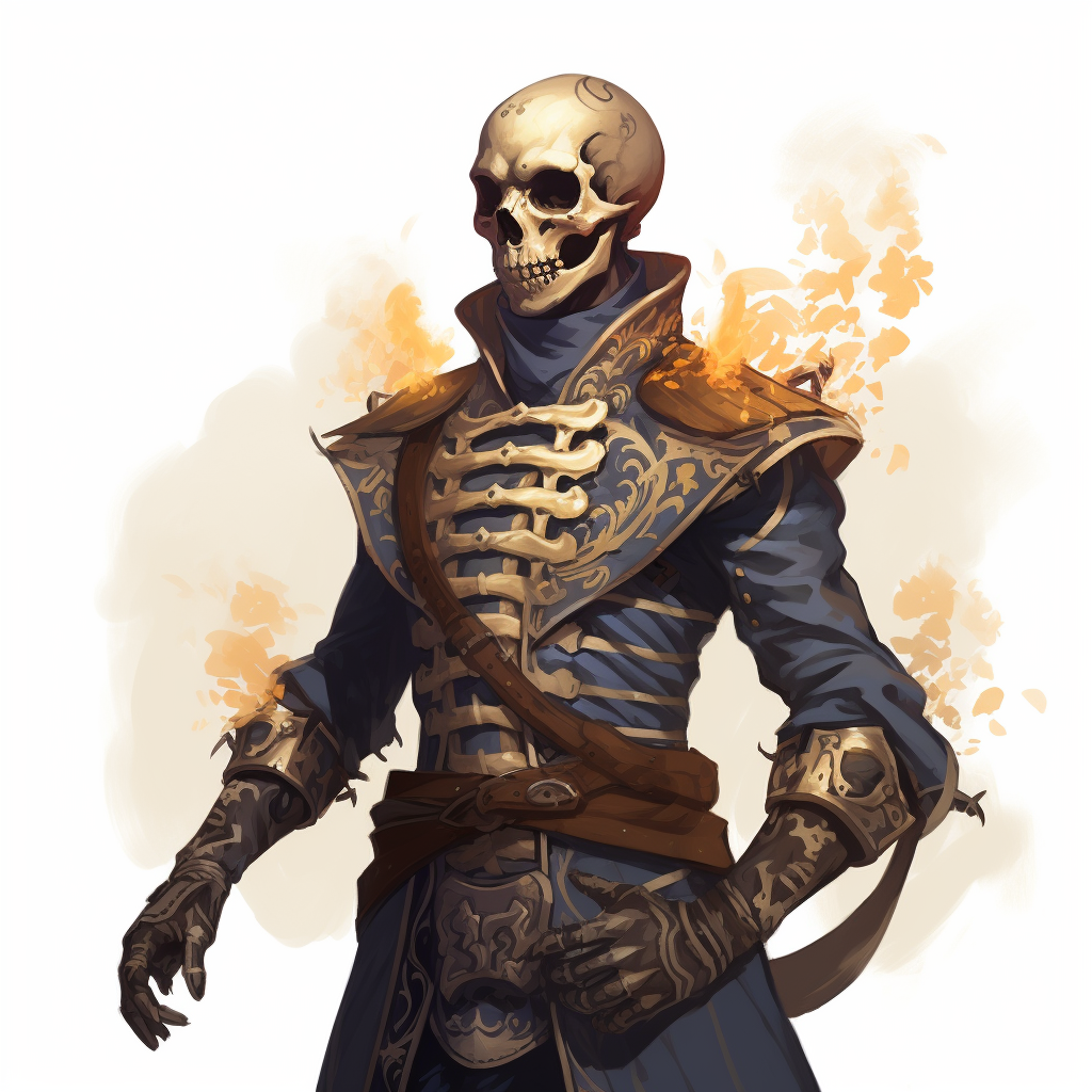 Charred Skeleton in Fancy Adventurer Clothes