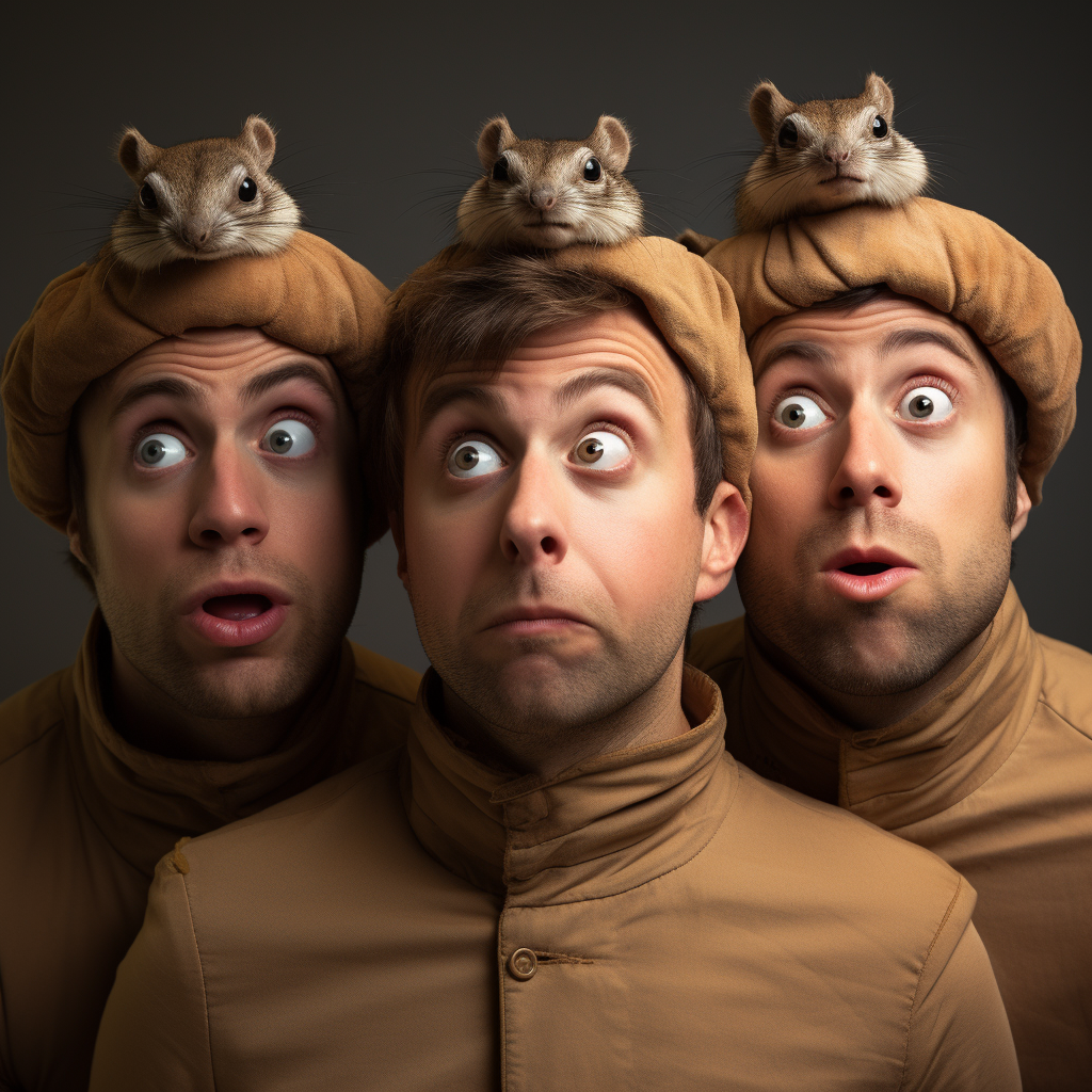 Men showcasing chipmunk cheek transformation