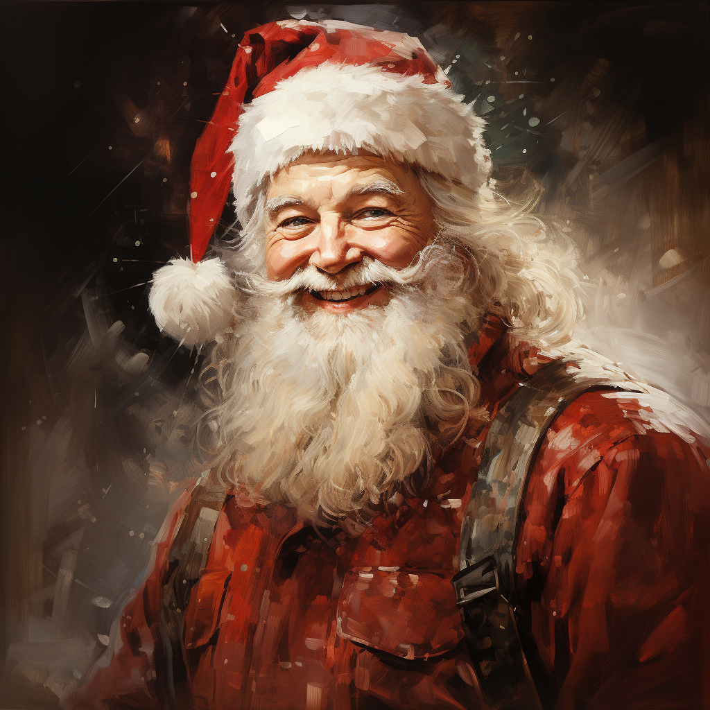 Cheerful Santa Claus Oil Painting