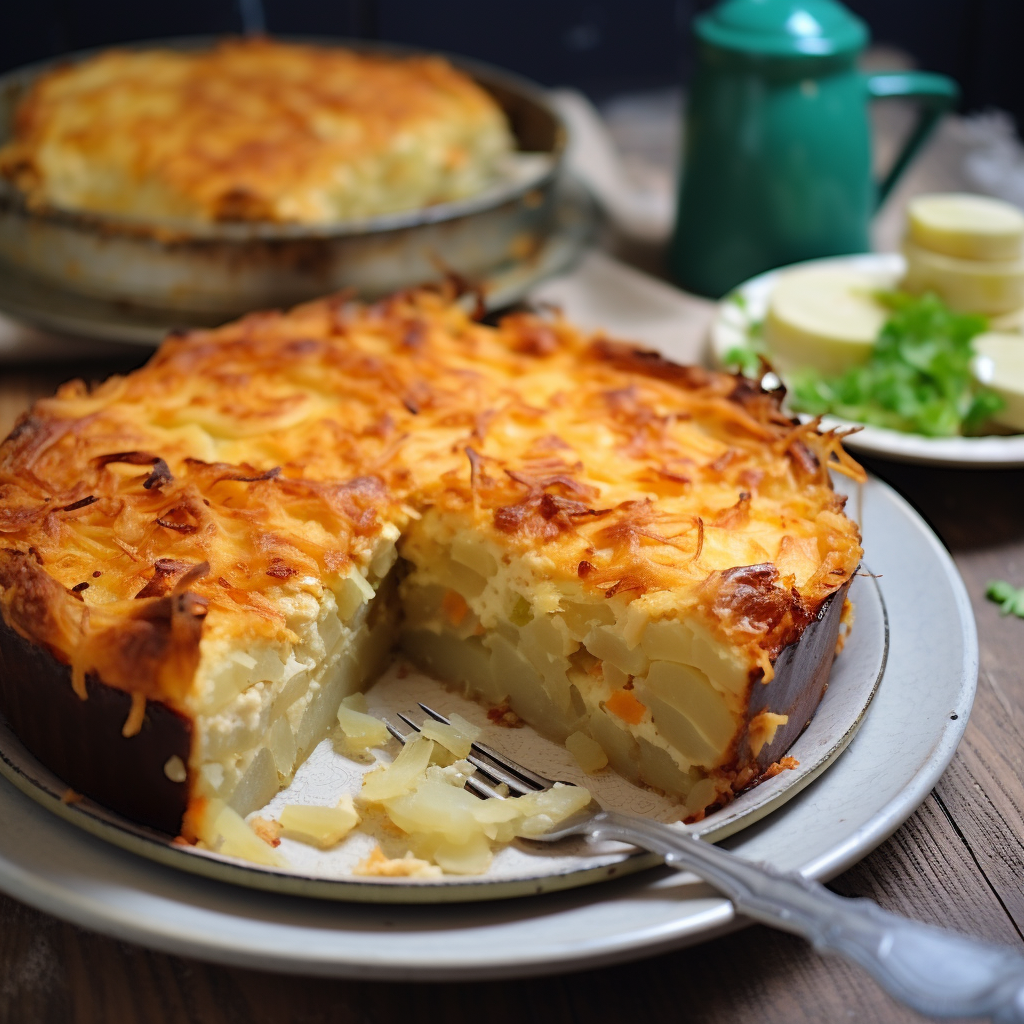 Savory cheese and potato pie