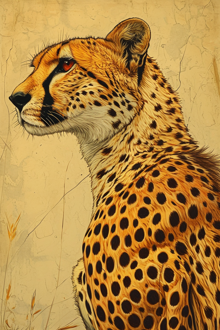 Side profile of a cheetah