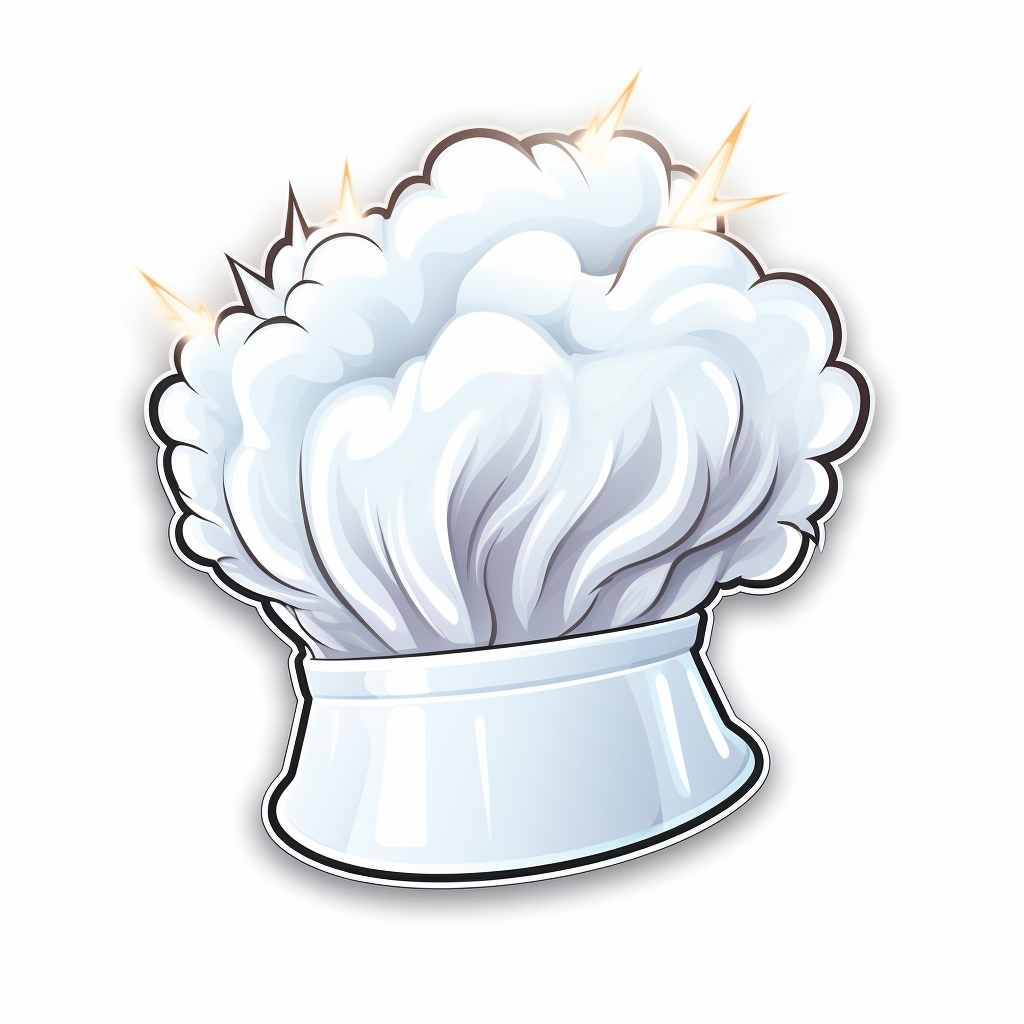 Sticker of Chef Hat with White Highlightening