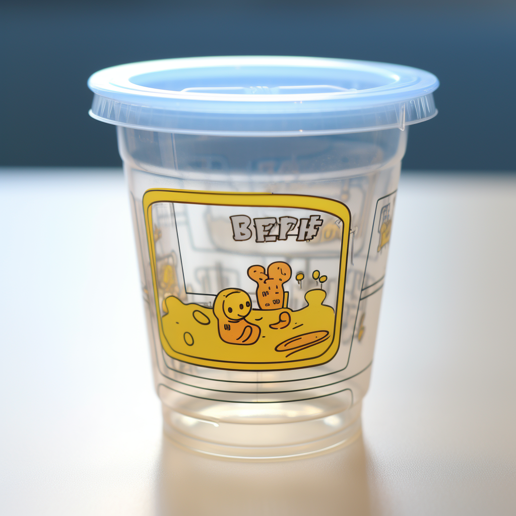 Cartoon Style Cherbet Plastic Cup on White Background