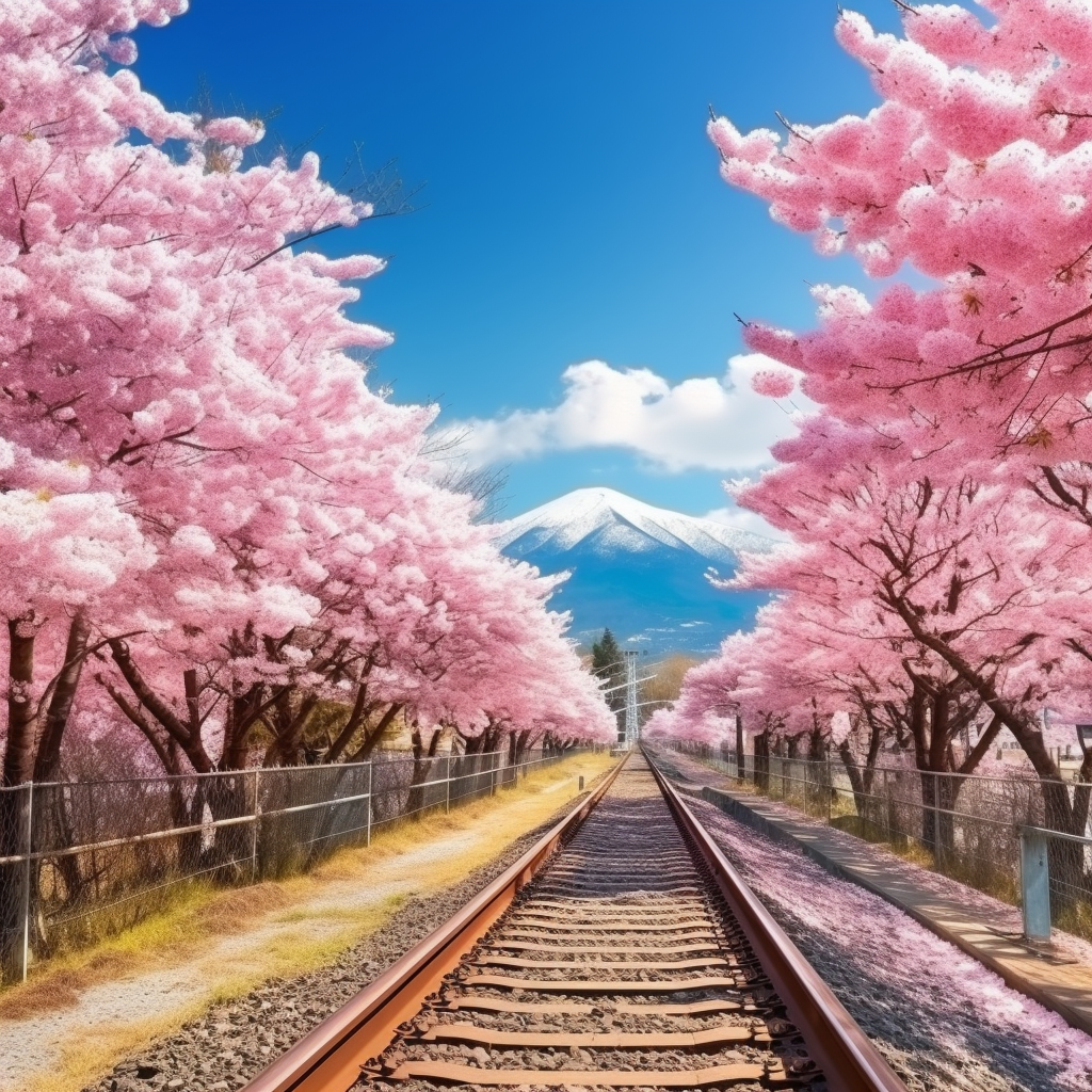 Cherry Blossom Avenue in Miyagi, Japan