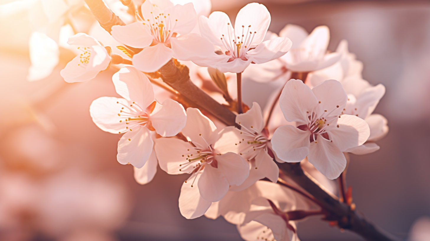 Close-up of Beautiful Cherry Blossom Tree