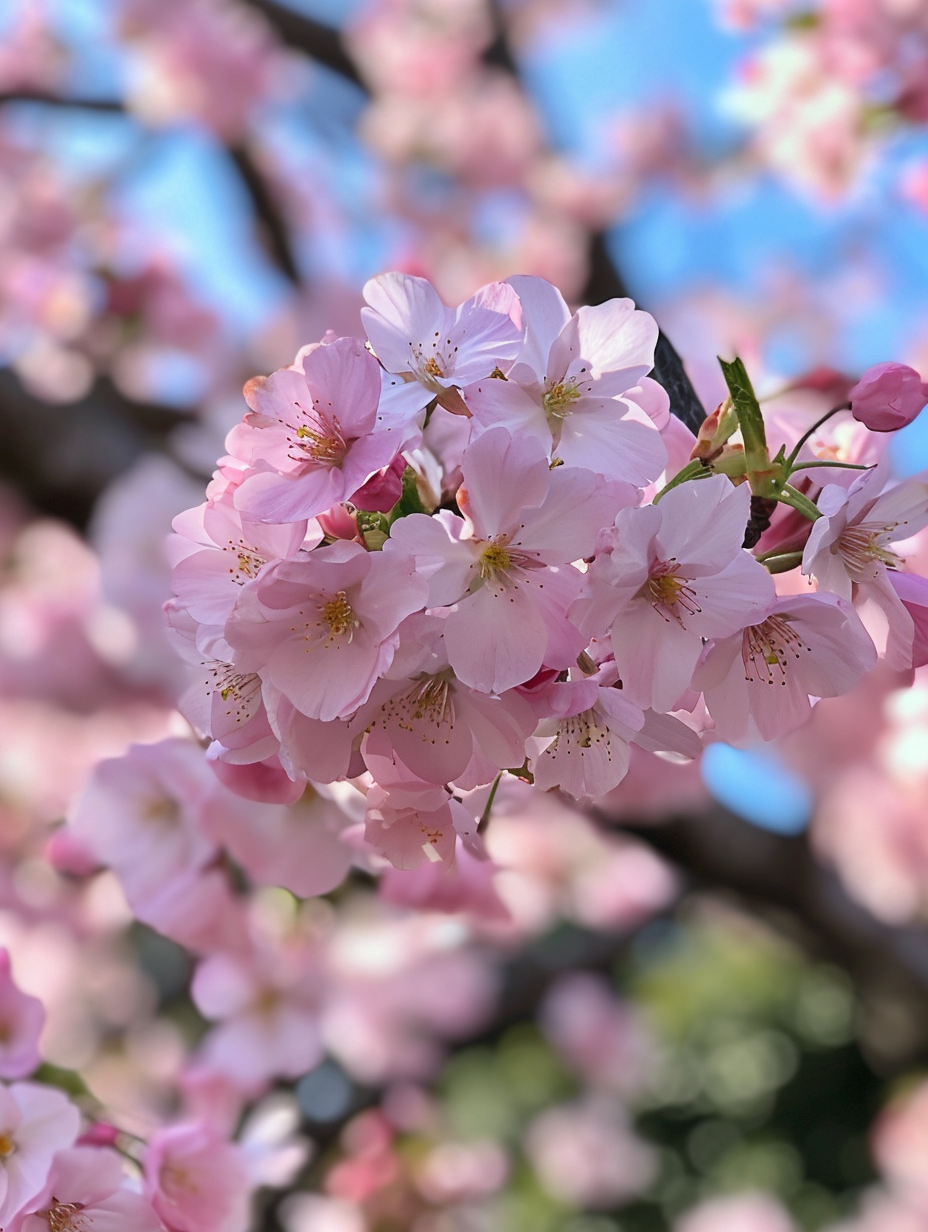 Cherry blossoms in full bloom