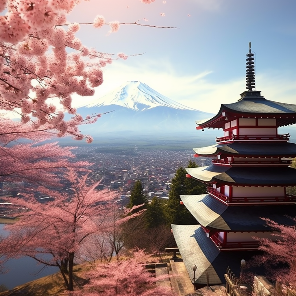 Cherry blossoms in old Japan