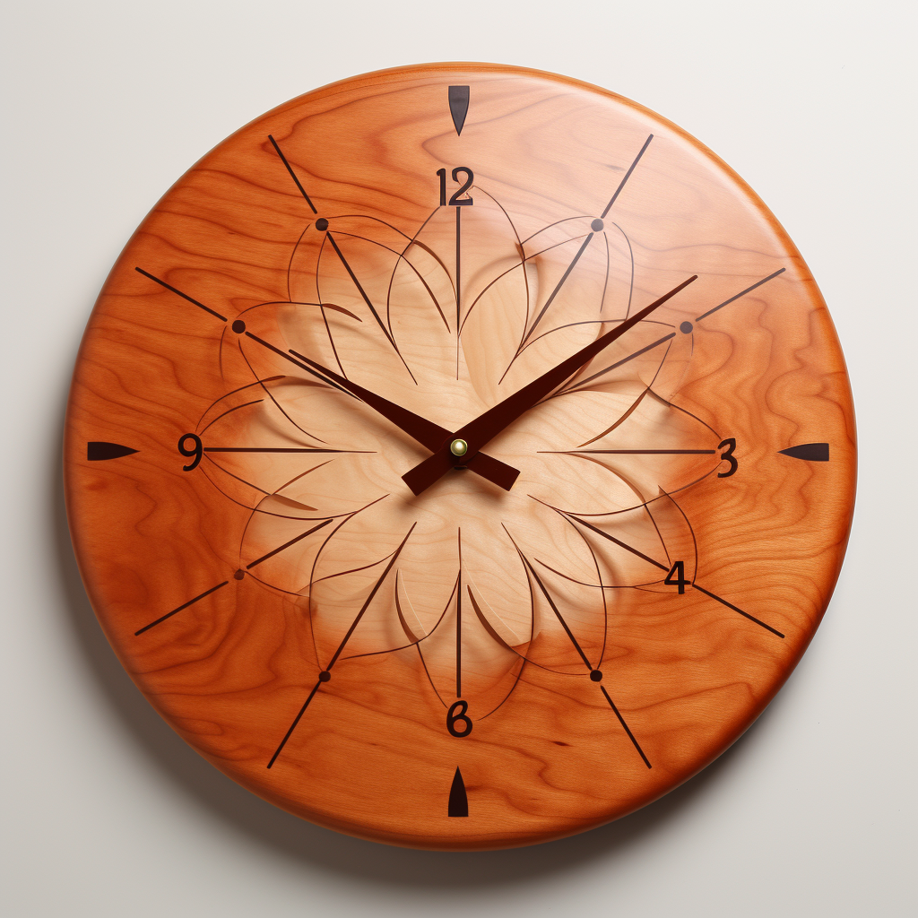 Customizable cherry wood wall clock