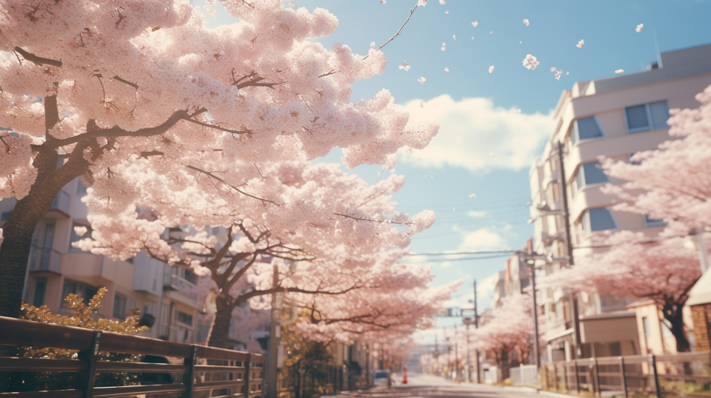 Close-up of Cherry Blossom Trees