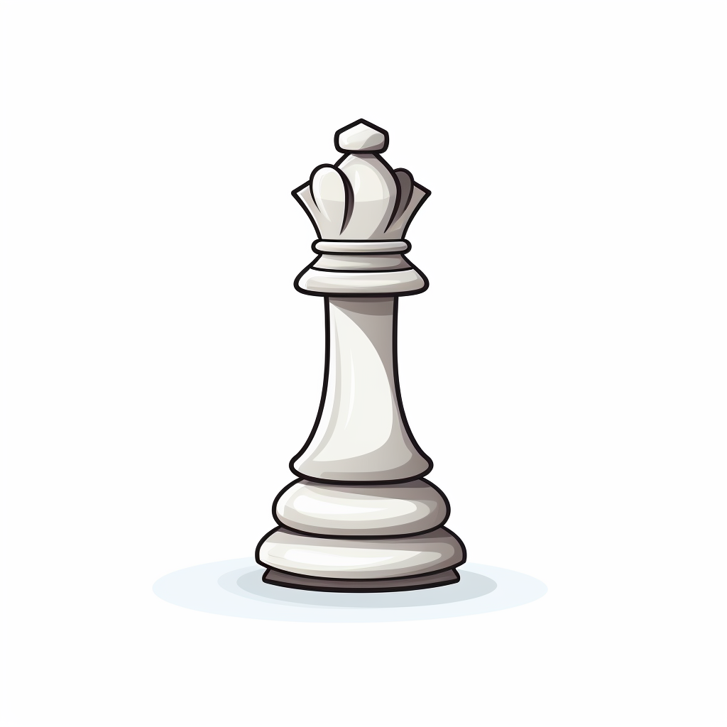 White Chess Game Piece in Cartoon Style