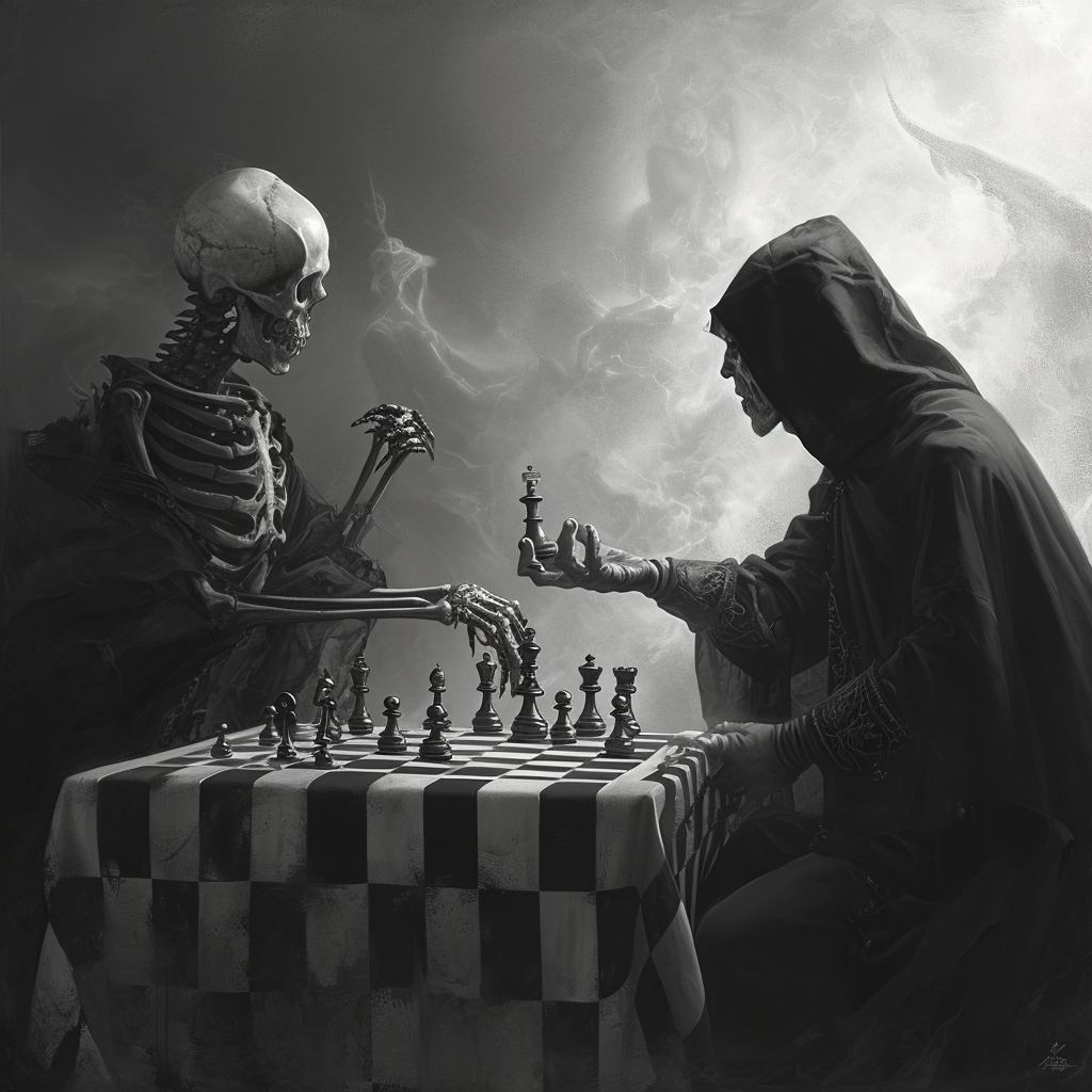 Intense chess game with death