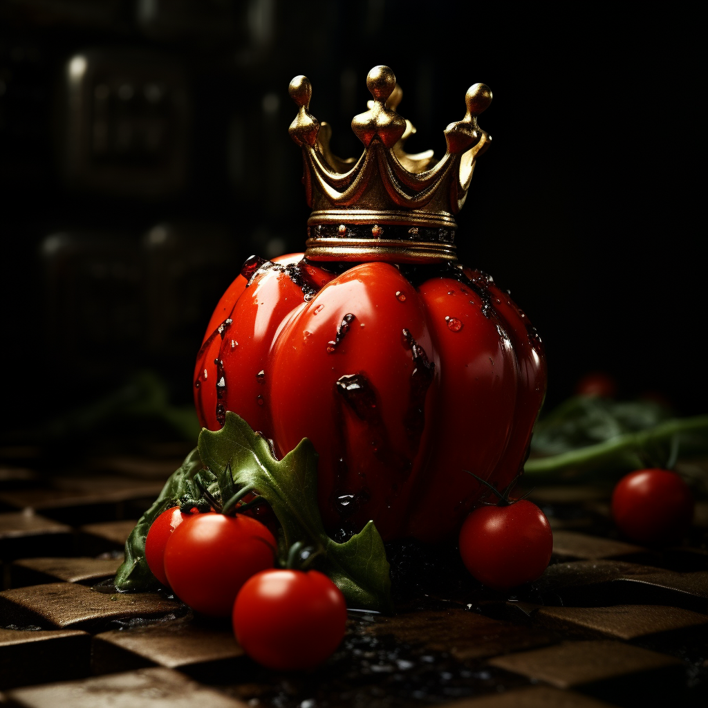 Chess king with tomato