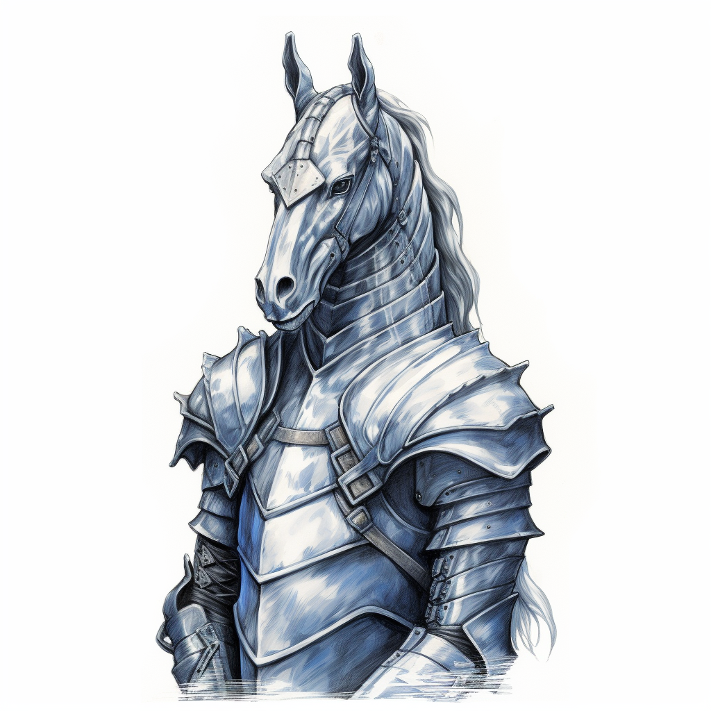 Sketch of Chess Knight Piece