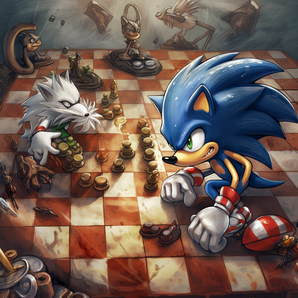 Chess peon fighting sonic