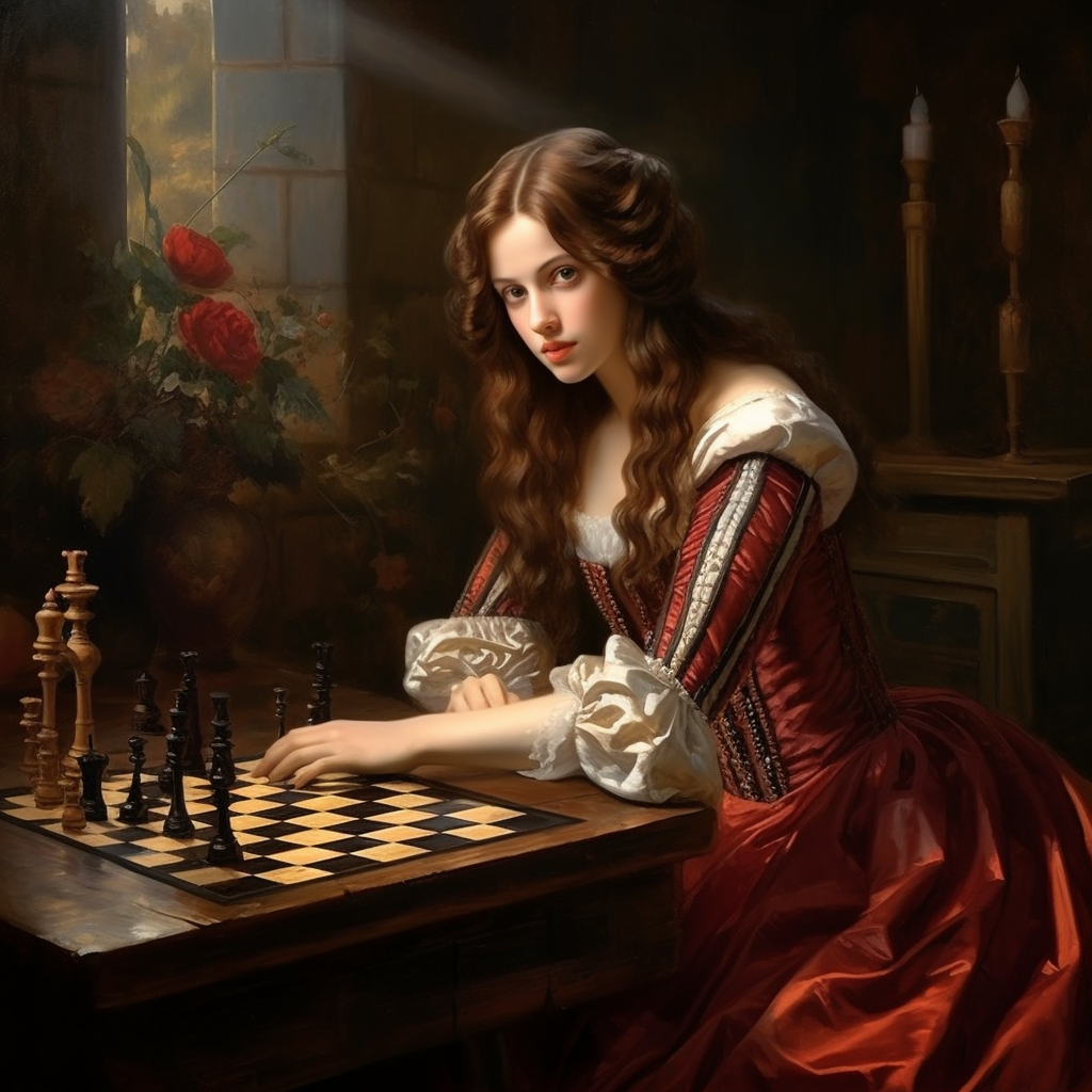 18th Century Chess Player Woman