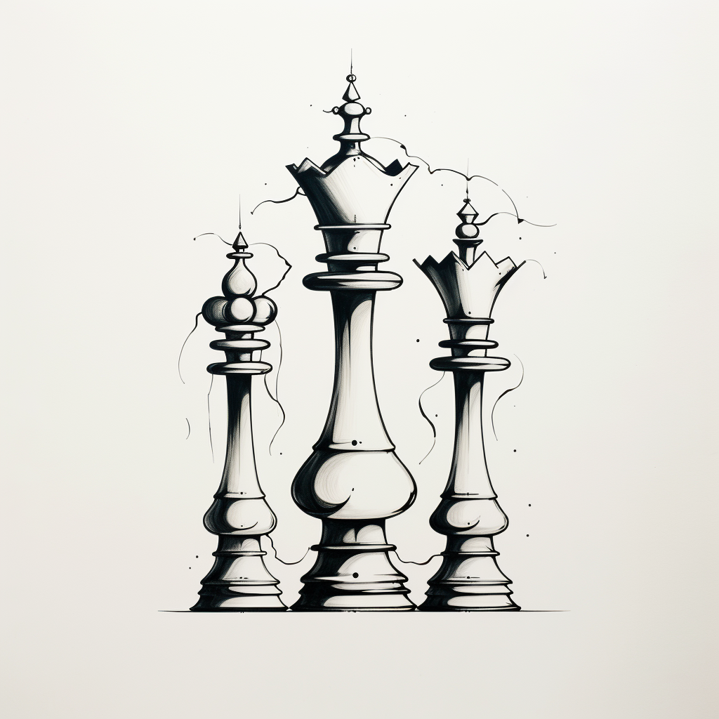 Black Ink Chess Tattoo Design