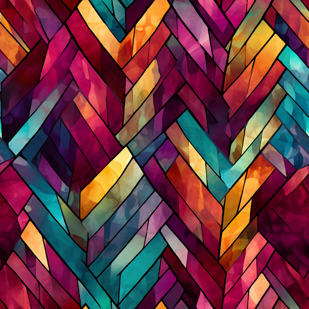 Chevrons and Alcohol Ink in Jewel Tones Art