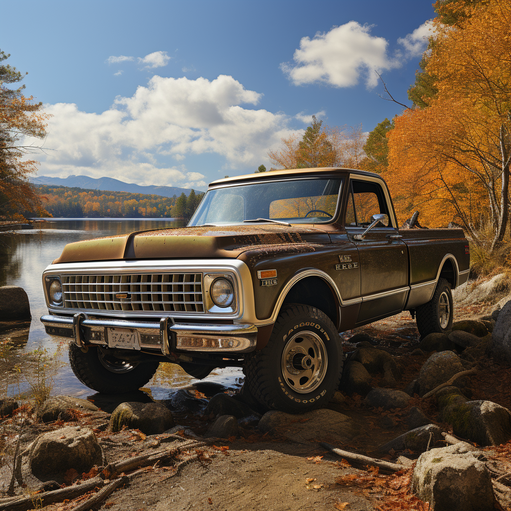 Chevrolet Cheyenne Super Truck with fishing gear and dog