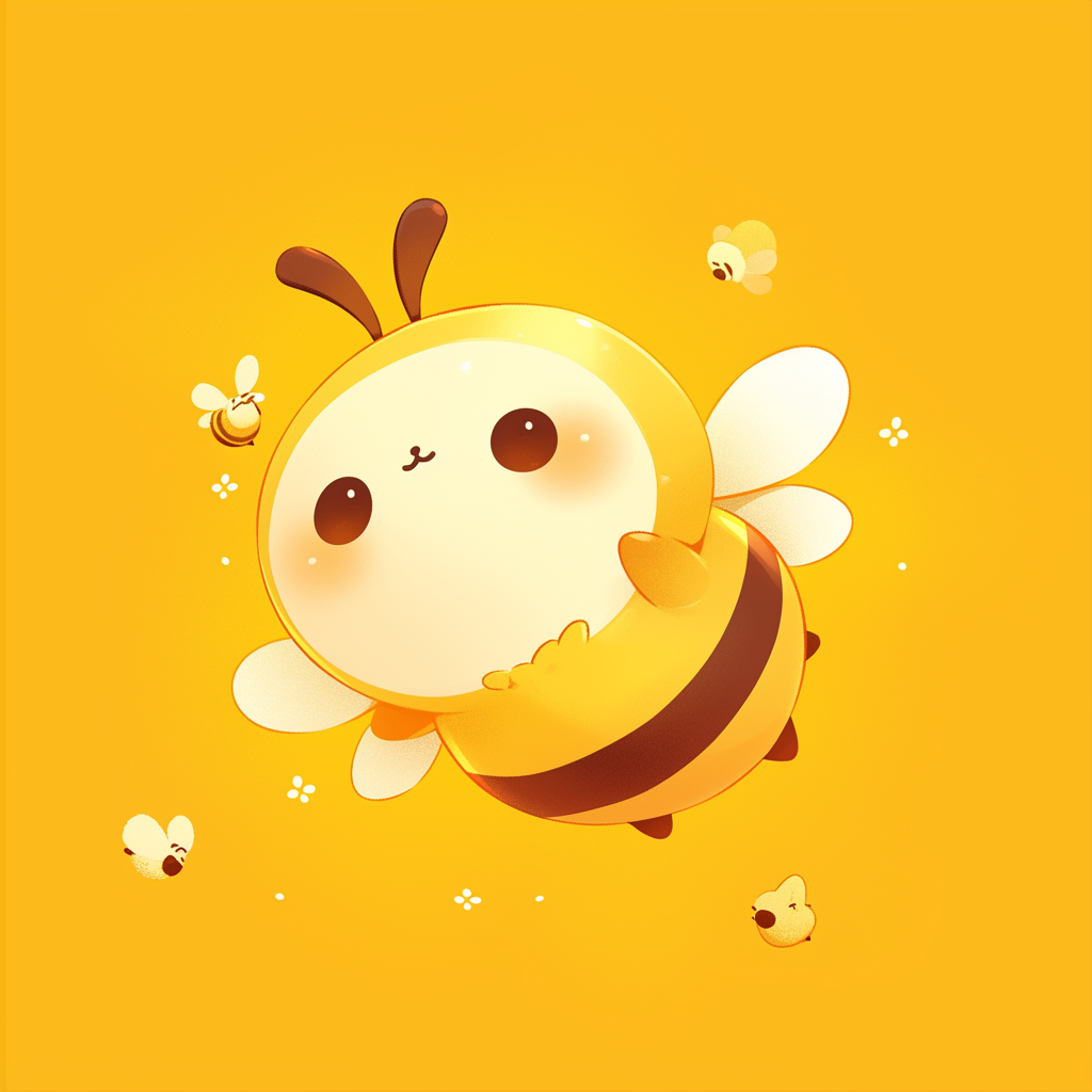 Cute chibi bee vector illustration