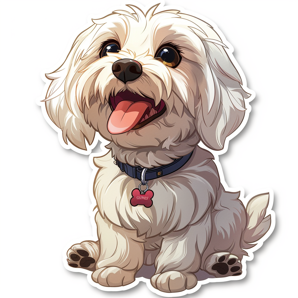 Chibi Maltese Dog Sticker