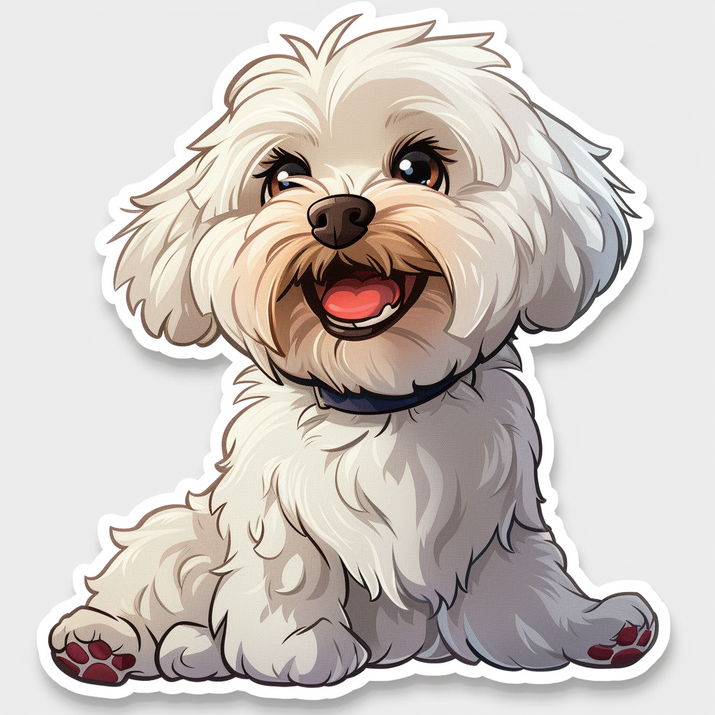 Chibi Maltese Dog Sticker