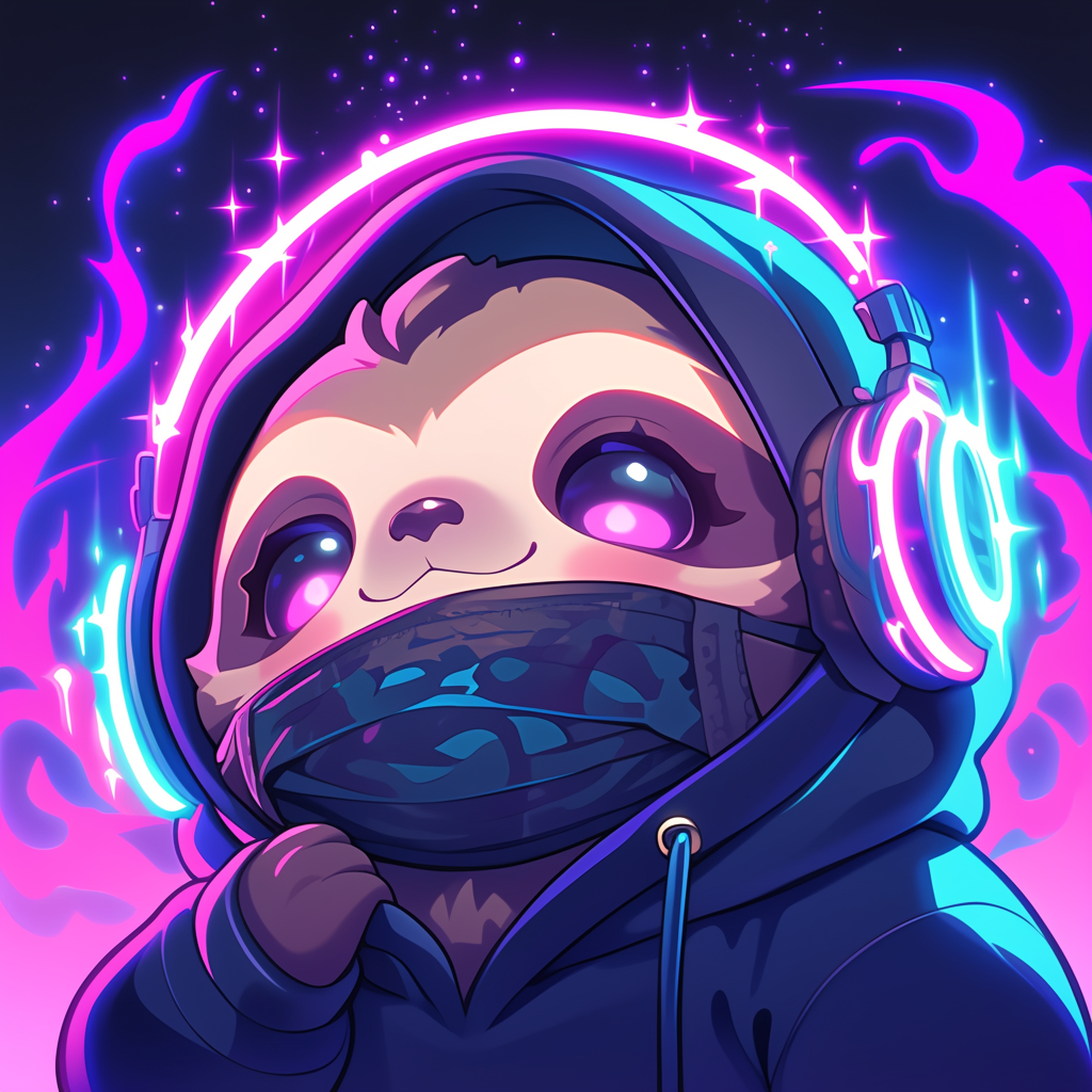 Cute Chibi Sloth Hacker