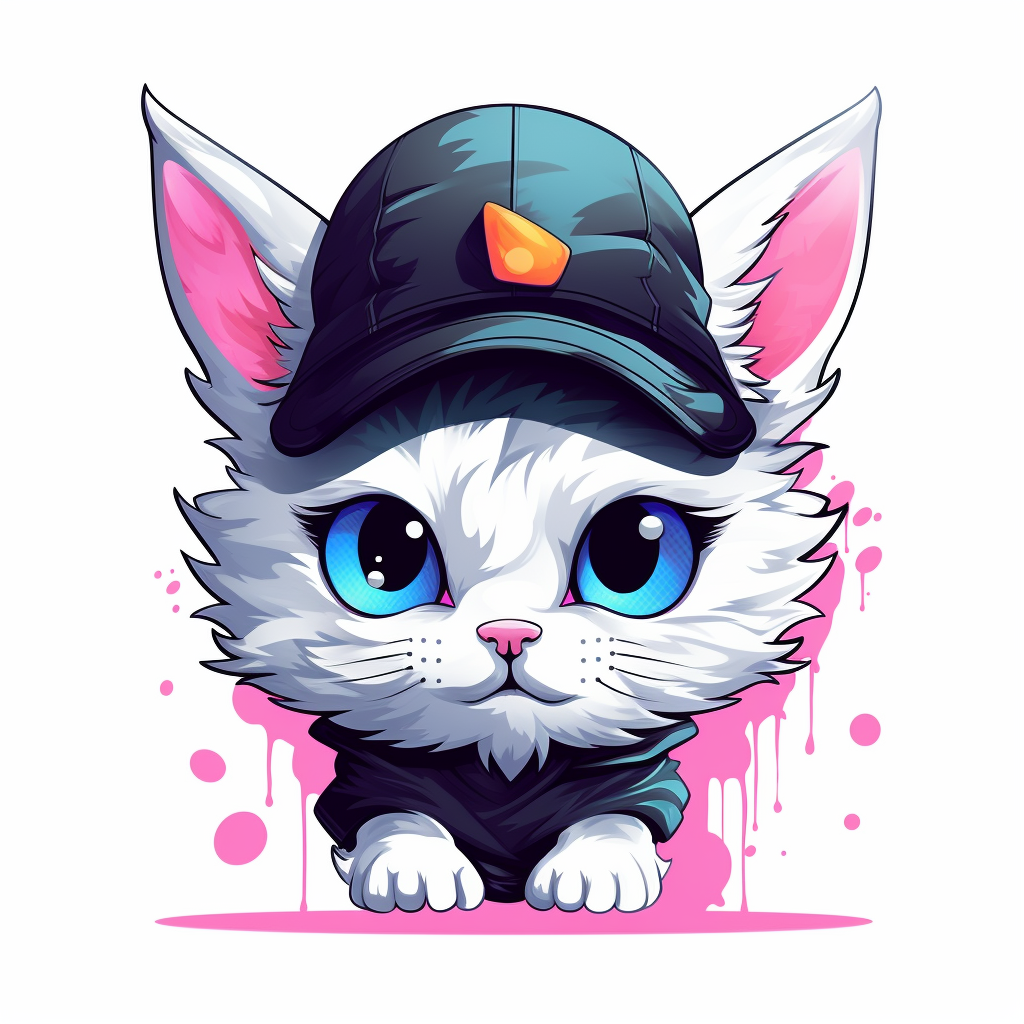 Chibi animal logo with a vaporwave touch