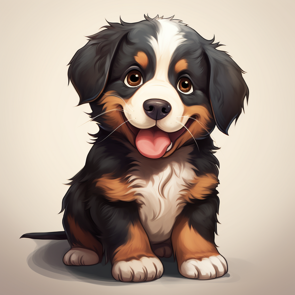 Adorable Chibi Bernese Mountain Dog