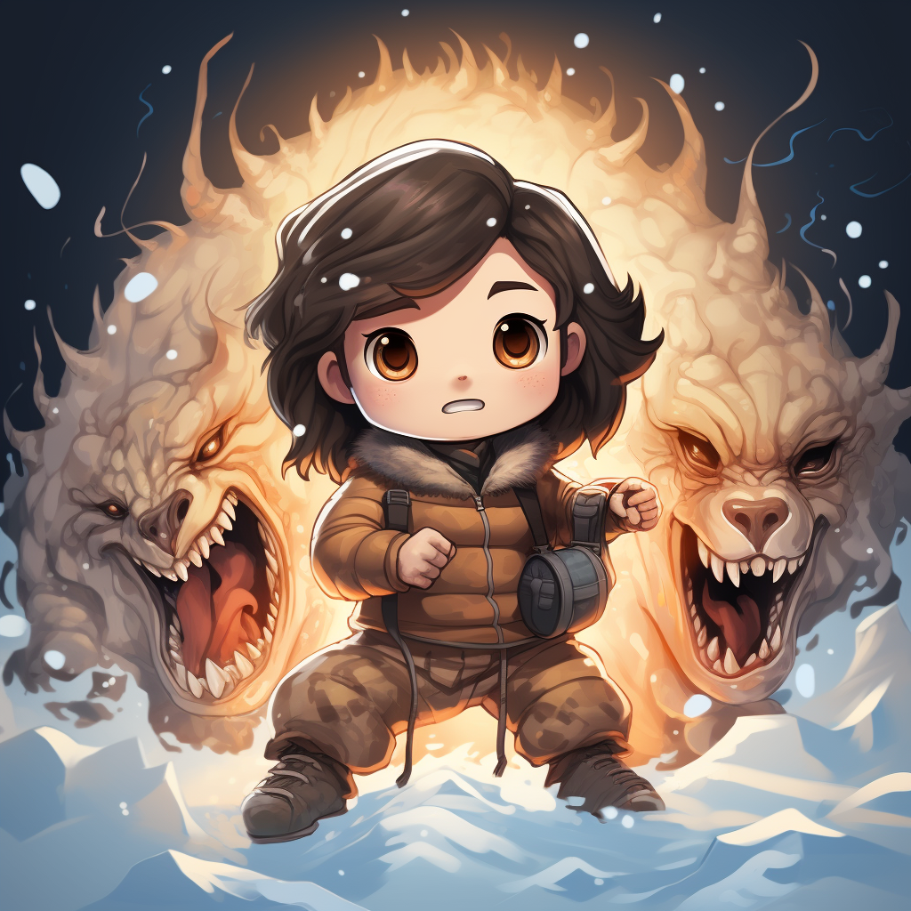 Cute chibi version of the movie 'The Thing'