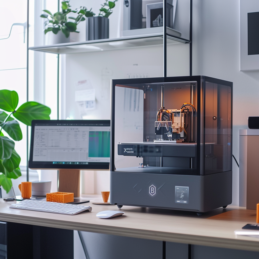 Simple Chic Desk with 3D Printer Display