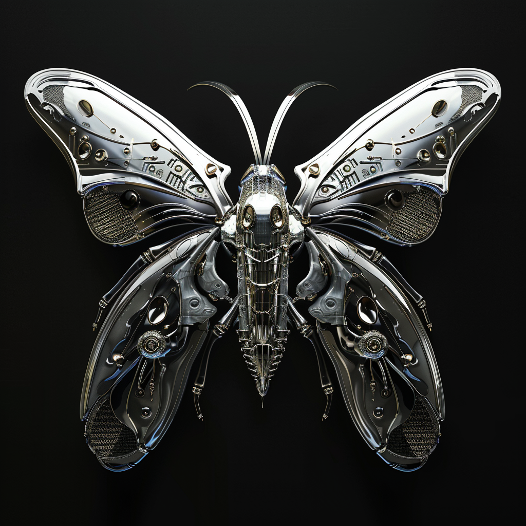 Chic futuristic moth jewelry design