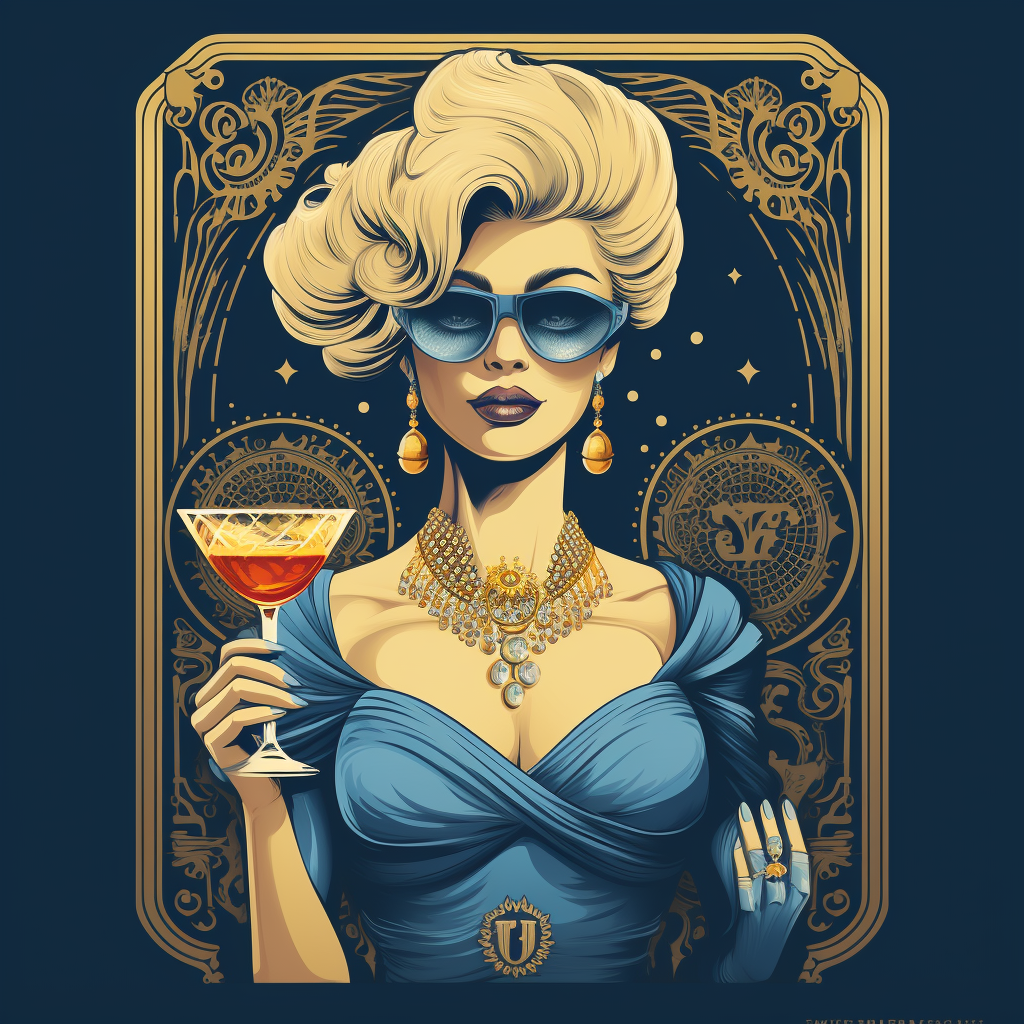 Elegant woman enjoying a martini.