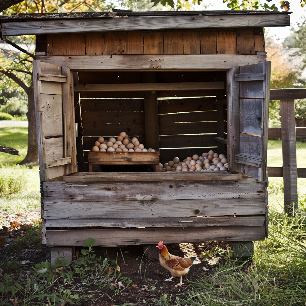 Simple Chicken Coop Selling Fresh Eggs