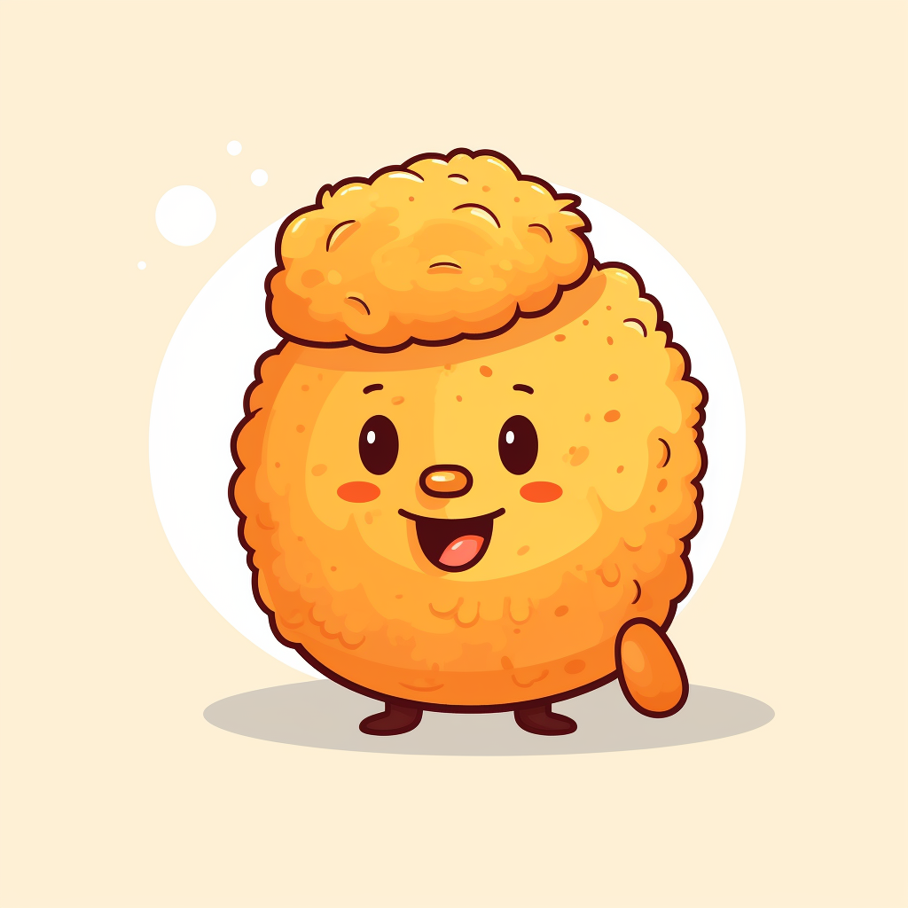 Chicken McNugget illustration without shadow and background