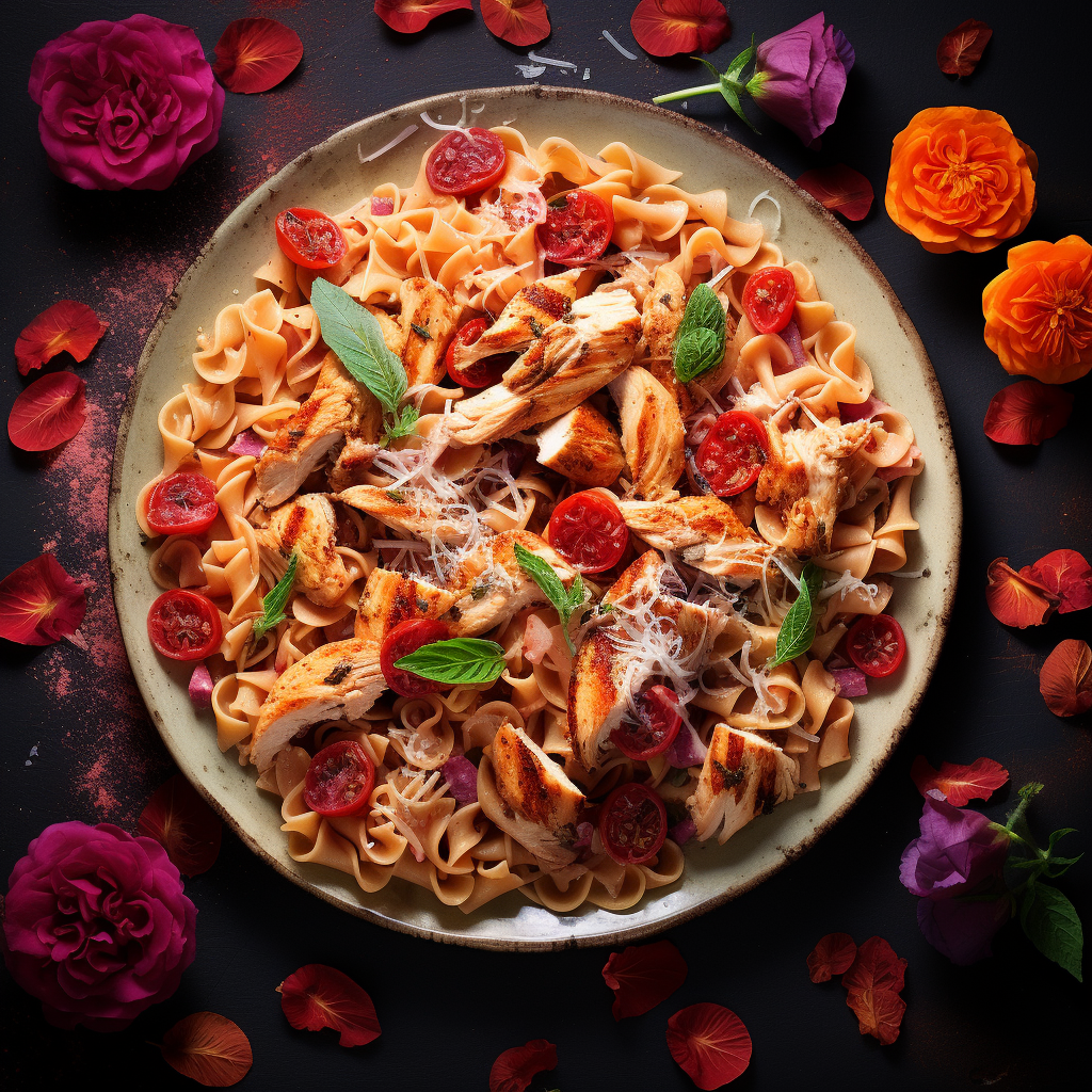 Delicious Chicken Rose Pasta - Top View