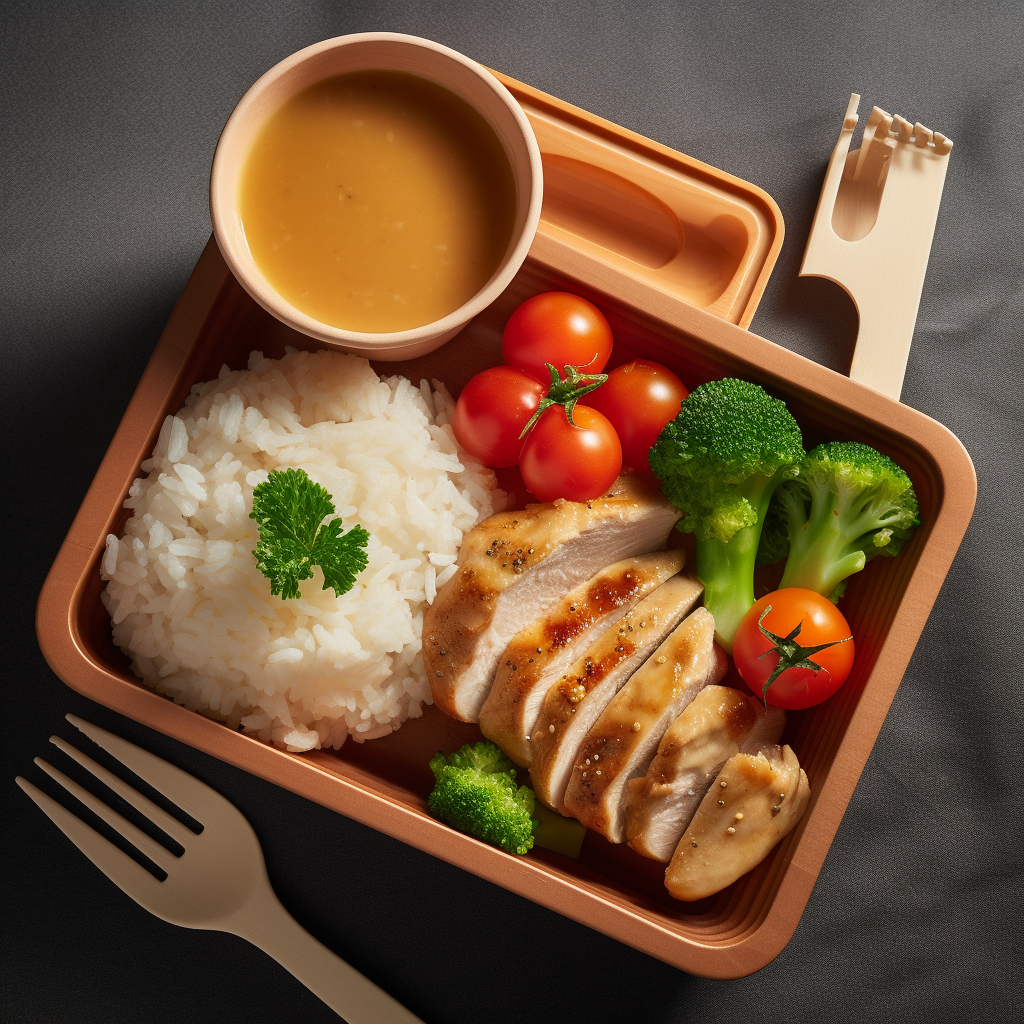 Delicious chicken steak lunch box