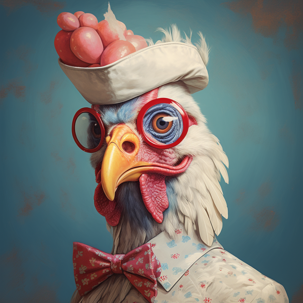 Chicken with Lollipop and Eye Patch