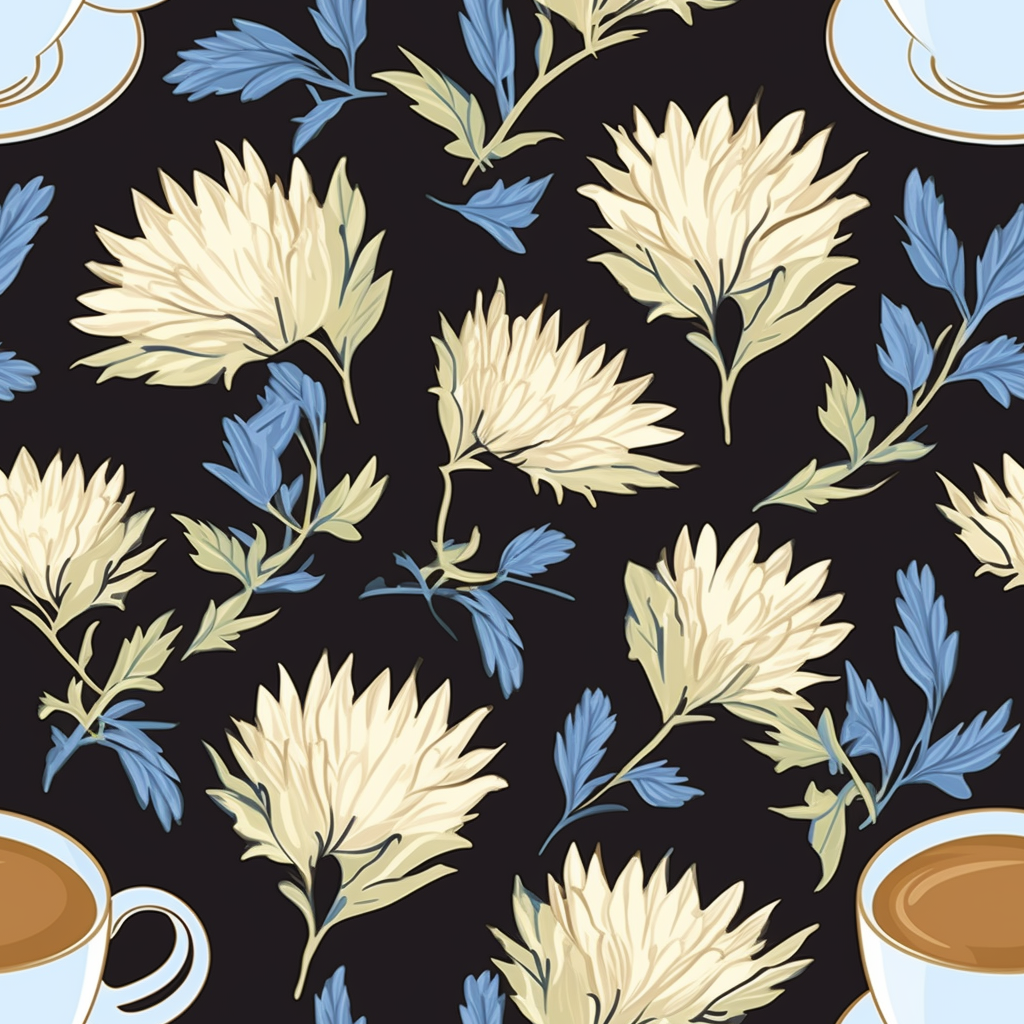 Chicory coffee vector seamless pattern